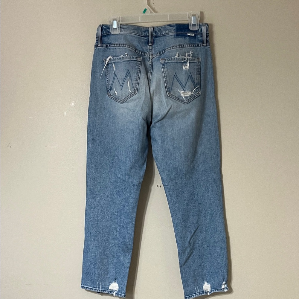 MOTHER High Rise Distressed Blue Jeans - Picture 4 of 4